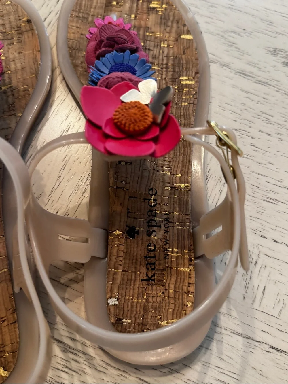 Kate Spade Fatema Floral Jelly Thong Sandals Floral Size 7